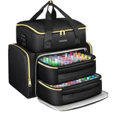 YOREPEK nail polish organizer case showing capacity for up to 100 bottles on the go