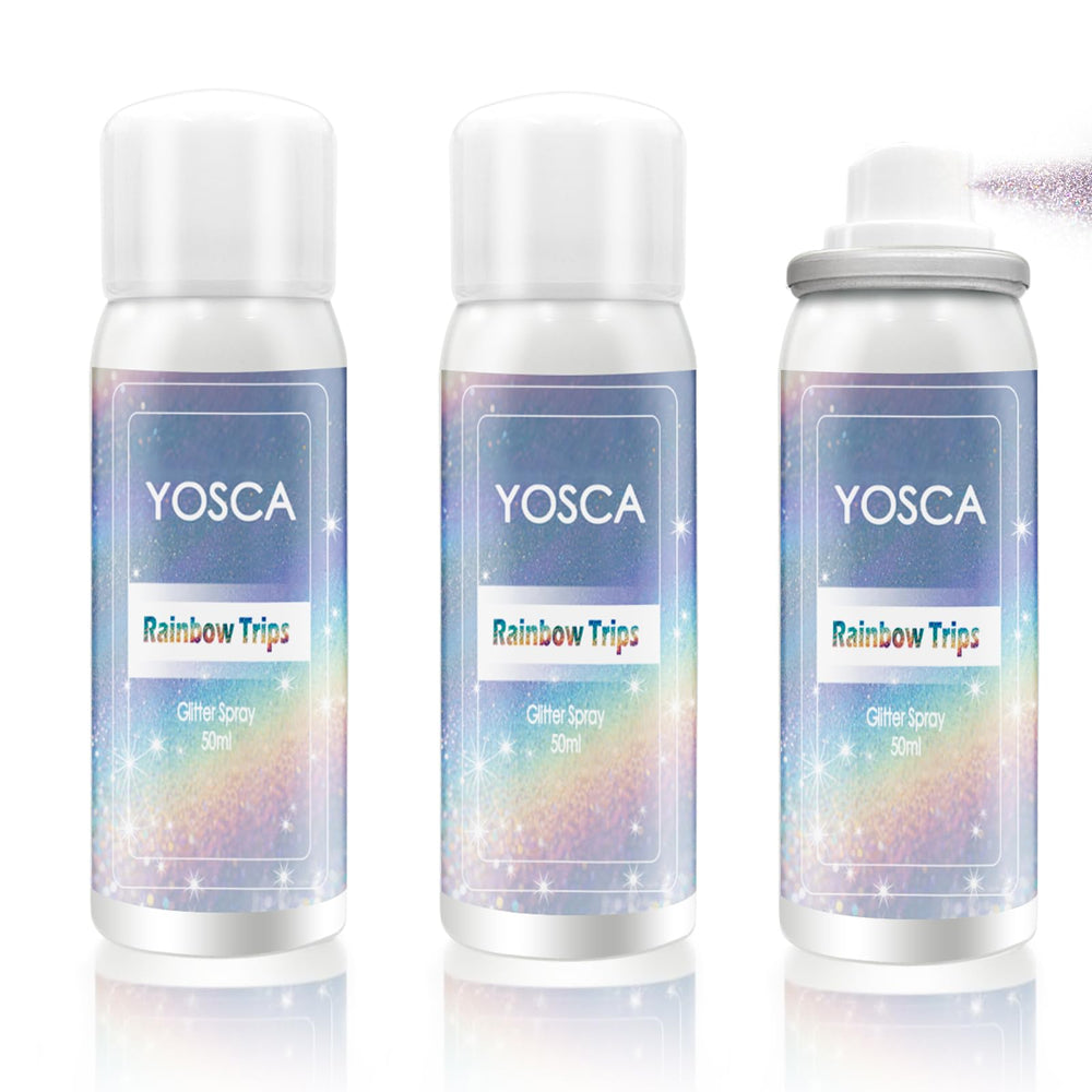 Yosca Spray de purpurina destello plateado en piel para fiesta