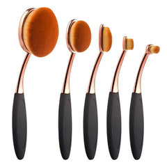 Yoseng oval foundation brush set for streak-free liquid and powder makeup.