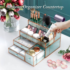 Youdepot perfume and brush display showcases fragrance and brushes neatly.