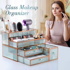 Youdepot skincare and cosmetics organizer declutters vanity with style.