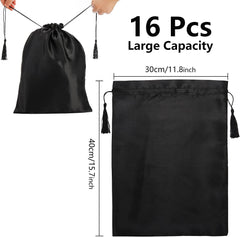 Youeon black satin wig bag compact and travel-friendly for salon and home use