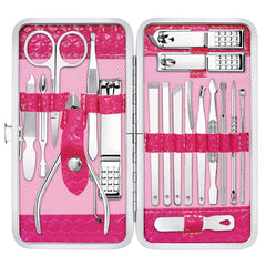 Yougai 18-piece manicure set in case for organized at-home grooming