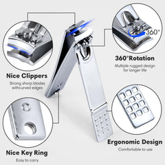 Yougai Nail Clippers Set PU leather travel case for portability