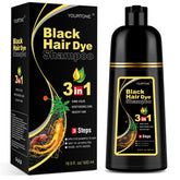 YOURTONE Champú Tinte Cabello Negro: cobertura de canas suave y duradera