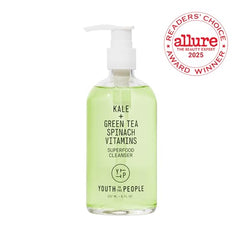Youth To The People cleanser pump showing easy, controlled application for smooth lather