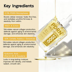 YouthVibe 0.5% PDRN Serum texture close-up emphasizes fast-absorbing hydration.