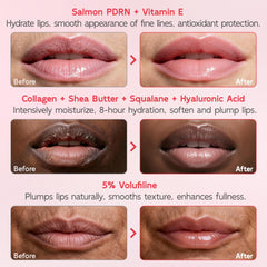 YouthVibe labios con volumen natural tras la mascarilla nocturna.