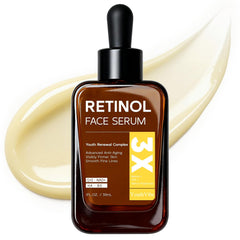 YouthVibe Retinol Serum: botella elegante para cuidado nocturno y renovación suave.