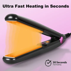 Youuish Mini Hair Straightener travel use demonstrated in compact, portable design.