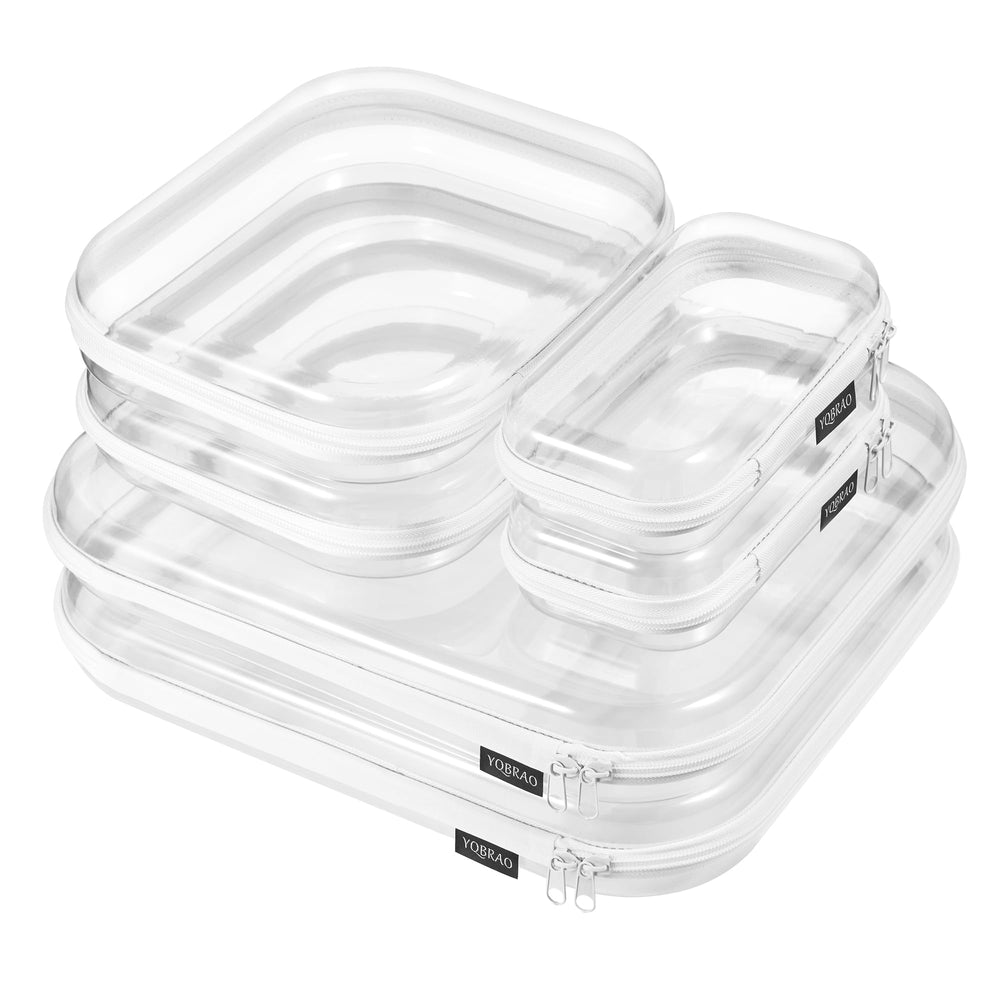 YQBRAO six-pack clear hard-shell cases in a complete set for versatile organization