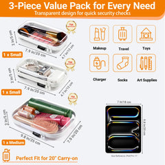YQBRAO compact travel-friendly case with multiple boxes for toiletries and cords