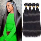 Ysivonu 12A straight 18-inch bundle ready to blend with natural hair.