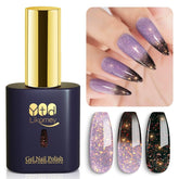 YTD Likomey Brocade Glitter color-changing gel shows grayish purple to black shimmer.