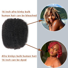 YuDragonFt Afro Kinky Bulk hair 28-inch length for dramatic dreadlocks