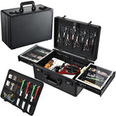 Yueieoun Barber Case with six-clippers sliding tray for quick tool access
