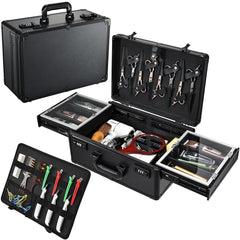 Yueieoun Barber Case with six-clippers sliding tray for quick tool access