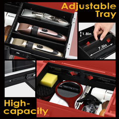 Adjustable sliding drawers in Yueieoun barber case fit various clippers