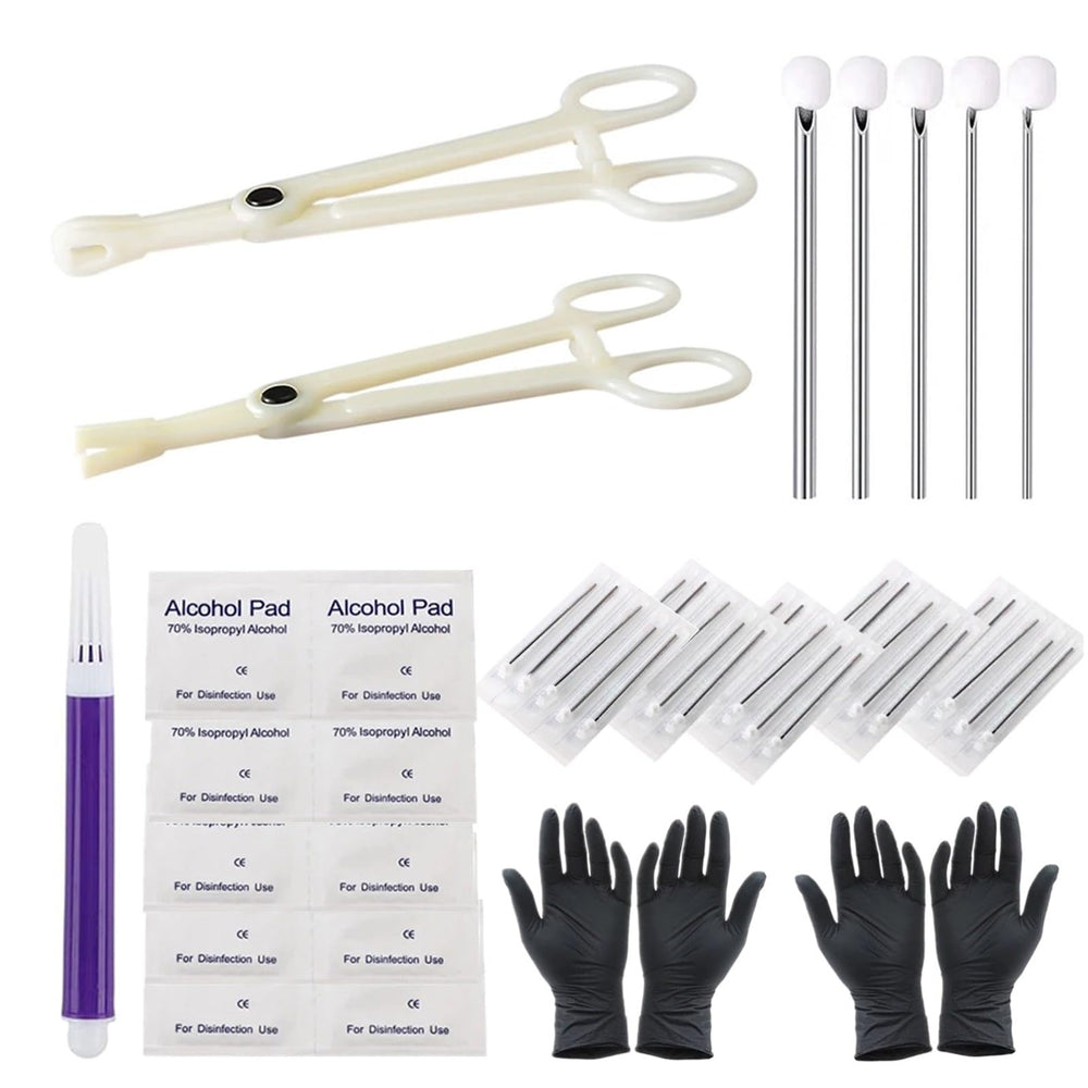 Yuelong body piercing kit with needles and clamps for precise placement.