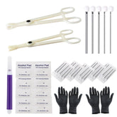 Yuelong body piercing kit with needles and clamps for precise placement.