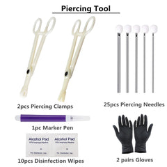Yuelong septum forceps clamp securing position during piercing.