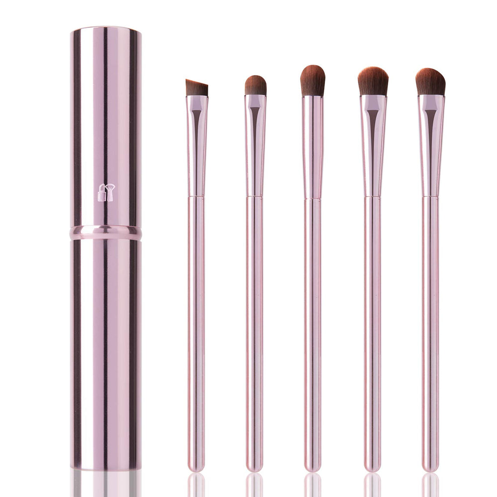 YUESHENNAN 5-piece eyeshadow brush set in pink box for portable makeup