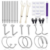 Yugui nose piercing kit 20G nails close-up for at-home practice.