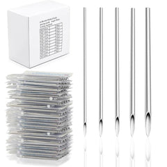 Yugui 100Pcs piercing needles kit packaging showing individually sealed contents for safe handling