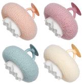 Esponja de baño YUMMIS con ventosa girasol, fácil de fijar en la ducha para limpieza suave.