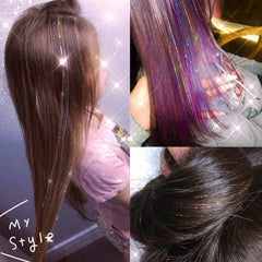 YUUYEE Hair Tinsel Strands total 6300 for bold color accents.