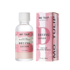 YUZAMOOR MO TULIP acne drying lotion bottle ready for overnight spot treatment.