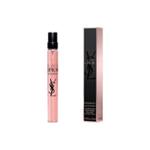 Yves Saint Laurent Black Opium bottle closeup for on-the-go glamour.