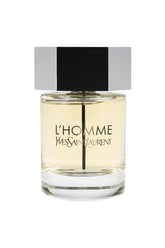 YSL L'Homme bottle front view, iconic masculine silhouette, ideal for daily wear.