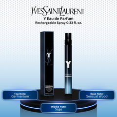 Yves Saint Laurent Y mini EDP for men packaging box, elegant gift-ready presentation.