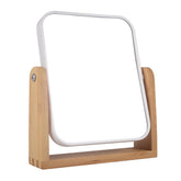 YYPDC makeup mirror with bamboo stand for stable grooming and style