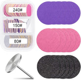 ZABOUL 80pcs sanding discs set for 25mm nail drill bit for smooth pedicure prep.