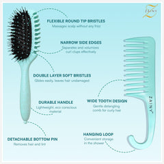 ZAINY curl brush helps define curls for a bouncy, uniform look.
