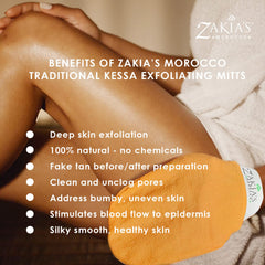 Zakia's Morocco guante Kessa talla única se ajusta a la mano para exfoliar