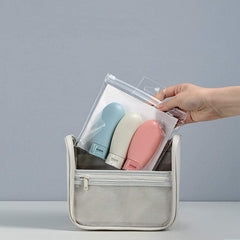 ZALUJMUS 60ml bottles fit in the transparent carry bag for TSA travel.