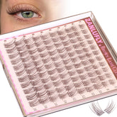 Zanlufly brown lash clusters with invisible band for a natural look