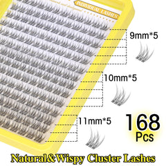 ZANLUFLY CC-curly cluster lashes 11mm with wispy volume and lift