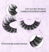 Zanlufly D-curly wispy lashes close-up with lightweight cotton band for comfort