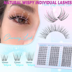Zanlufly DIY lash styles 10-14mm to create cat eye, open eye, or baby doll.