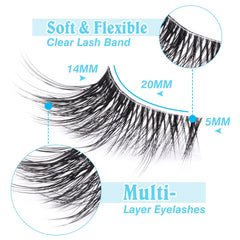 Zanlufly Half Lashes in 3/4 length add subtle drama for quick mornings.