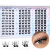 zanlufly Lash Clusters packaging shows a compact DIY kit for quick beauty.