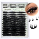 ZANLUFLY Volume Lash Clusters with bottom lashes for dramatic balance.