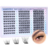 Zanlufly wispy cluster lashes 10mm natural everyday look.