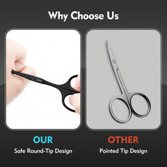 ZAPNO ergonomic eyebrow and mustache scissors for comfortable grooming