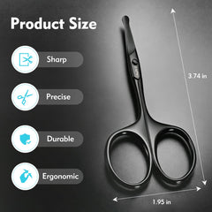 ZAPNO curved-blade nose scissors for precise nostril contouring