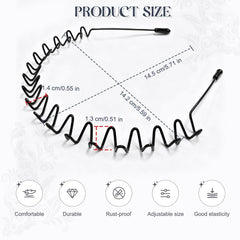 ZASZO adjustable metal headband fits most head sizes comfortably